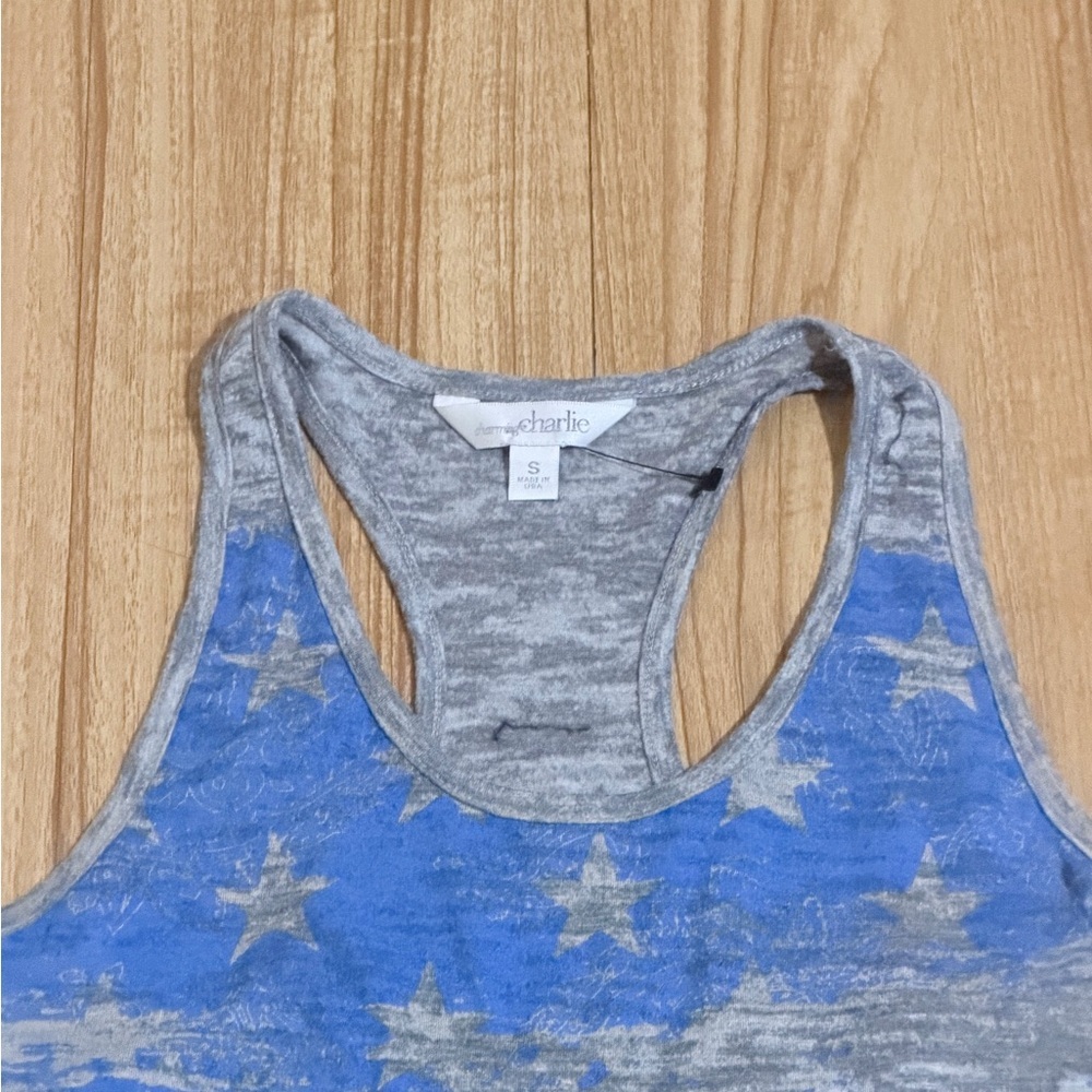 Charlies Blue and Gray Women's Tank Top - Picture 4 of 9